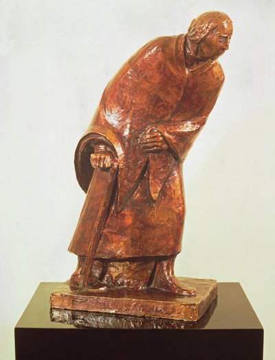 Old Woman with a Walking Stick by Ernst Barlach