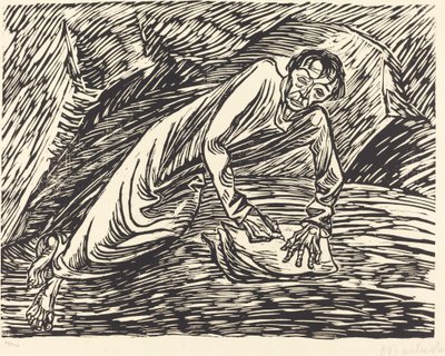 The Writing Prophet Saint John on Patmos, 1919 by Ernst Barlach