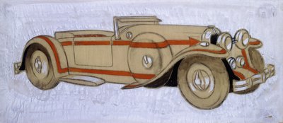 An illustration showing a 1924 Delage with coachwork by Letourneur et Marchand by Ernst Deutsch Dryden