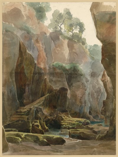 Rock Gorge with Stream near Sorrento by Ernst Fries
