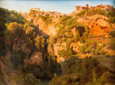 The Waterfalls at Tivoli with the Ponte Lupo, Temple of Vesta, and Temple of Sibyl by Ernst Fries