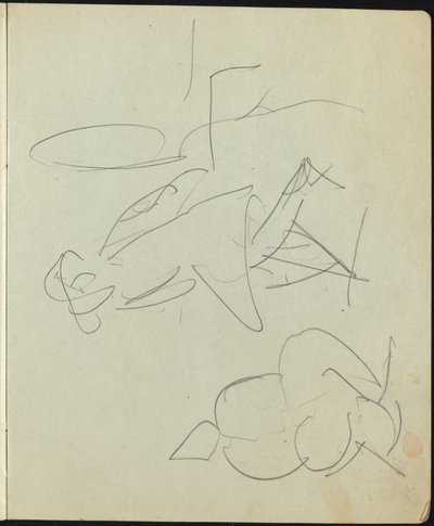 Dancers and Performers Page from a Sketchbook by Ernst Ludwig Kirchner