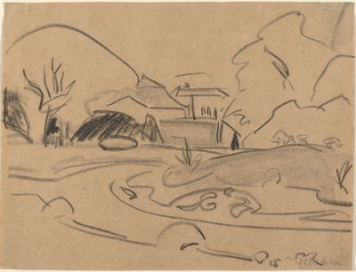 Footpaths and Pavilion in the Dresden Grosser Garten by Ernst Ludwig Kirchner