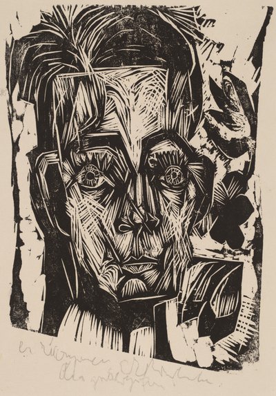Head of Dr. Robert Binswanger the Student by Ernst Ludwig Kirchner