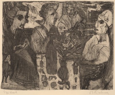 Women at a Table in a Room by Ernst Ludwig Kirchner