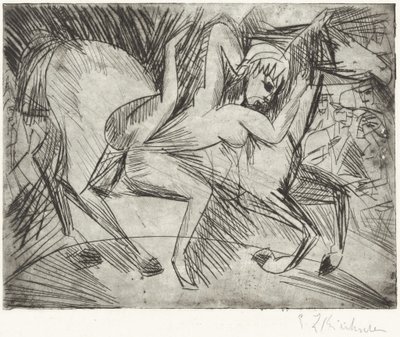 Acrobat on a Horse by Ernst Ludwig Kirchner