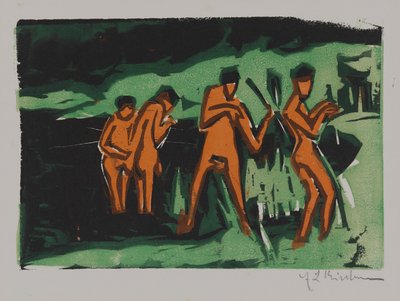 Bathers Tossing Reeds by Ernst Ludwig Kirchner