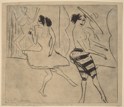 Dancers in Studio by Ernst Ludwig Kirchner