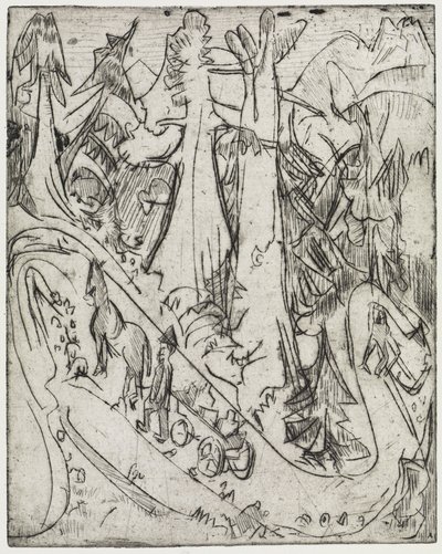 Driving Goats/Milk Cart on the Mountain Path by Ernst Ludwig Kirchner
