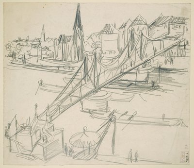 Iron Bridge in Frankfurt am Main with a View of Sachsenhausen by Ernst Ludwig Kirchner