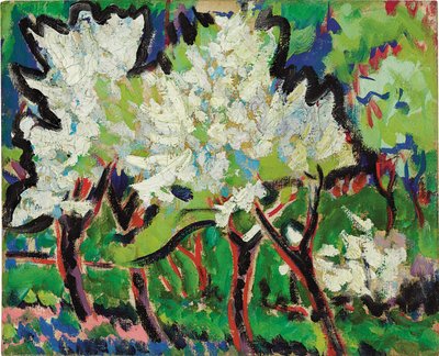 Flowering Trees IV (1909) by Ernst Ludwig Kirchner