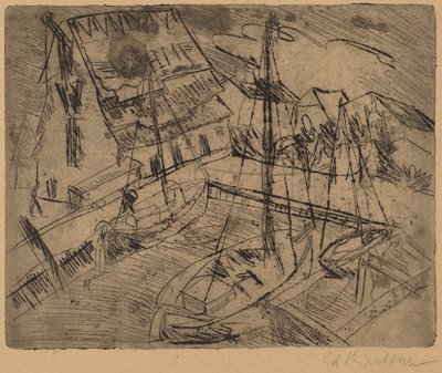 Harbor at Burgstaaken by Ernst Ludwig Kirchner