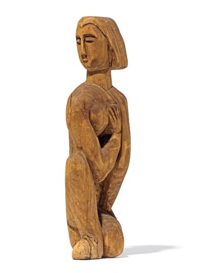 Kneeling, Left-facing Head, Right Hand on the Left Breast by Ernst Ludwig Kirchner