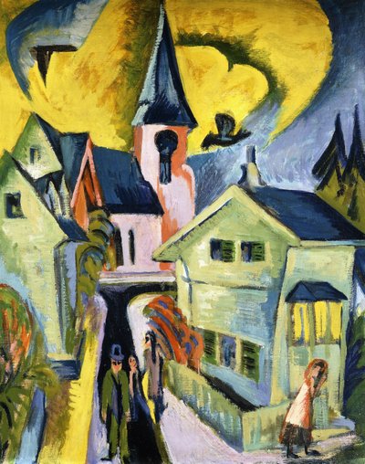 Konigstein with Red Church by Ernst Ludwig Kirchner