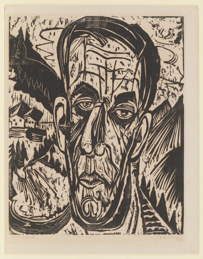 Head of Van de Velde, Light - Van de Velde between Mountains by Ernst Ludwig Kirchner