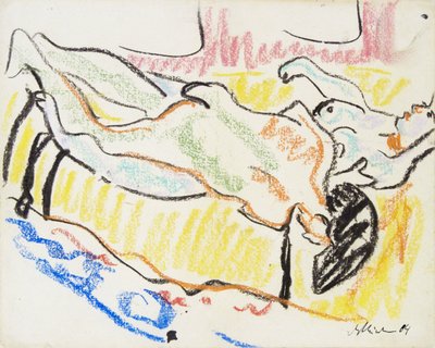 Love Couple in Studio (Two Nudes) by Ernst Ludwig Kirchner