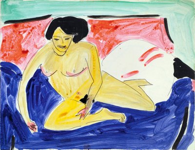 Seated Nude on Divan by Ernst Ludwig Kirchner