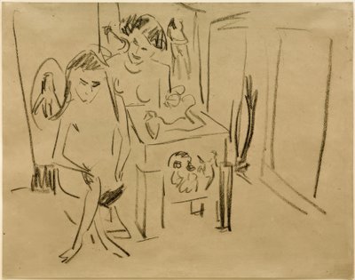 Untitled (Dodo and Fränzi in the Studio) by Ernst Ludwig Kirchner