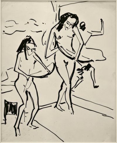Untitled (Marcella and Senta with Bow) by Ernst Ludwig Kirchner