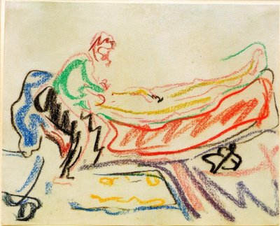 Couple on a Sofa (Erich Heckel and Model) by Ernst Ludwig Kirchner
