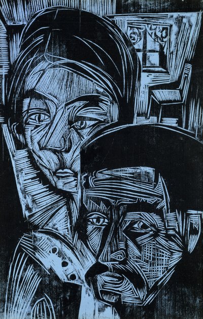 Peasant Couple in the Cottage by Ernst Ludwig Kirchner