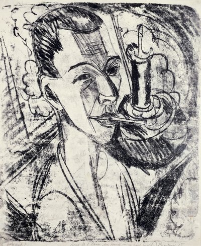 Self-Portrait with Cigarette by Ernst Ludwig Kirchner