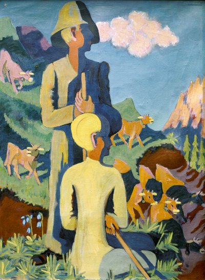 Shepherds in the Evening by Ernst Ludwig Kirchner