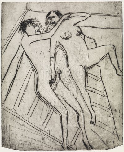 Seated Girl on the Beach/Lovers by Ernst Ludwig Kirchner
