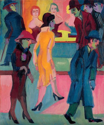 Street Scene by the Barber Shop (1926) by Ernst Ludwig Kirchner