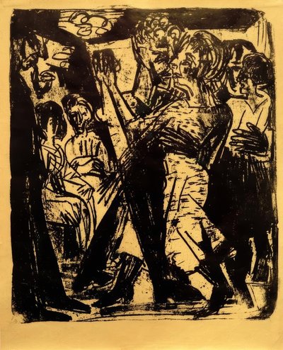 Dancing Peasant Couple by Ernst Ludwig Kirchner