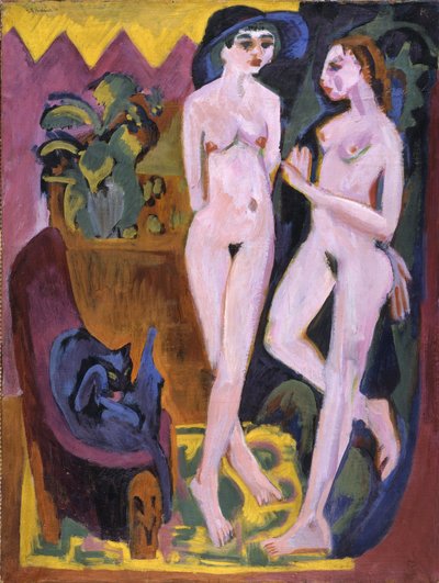 Two Nudes in a Room by Ernst Ludwig Kirchner