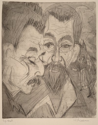 Two Peasant Heads by Ernst Ludwig Kirchner