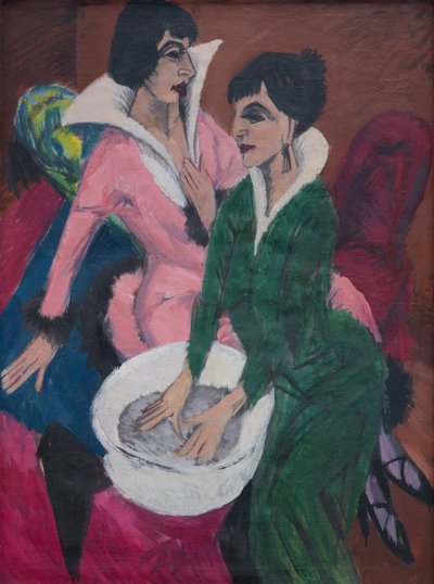 Two Women with a Washbasin; The Sisters by Ernst Ludwig Kirchner