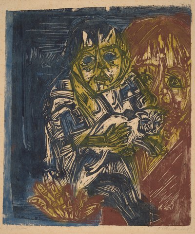 Woman with a Child and a Cat by Ernst Ludwig Kirchner
