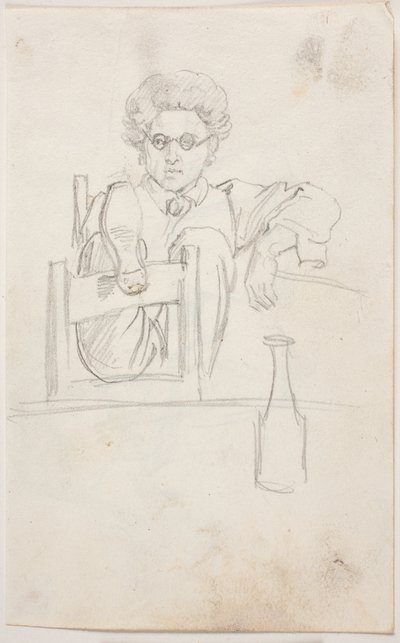 Ernst Meyer with Legs Thrown Over a Chair Back by Ernst Meyer