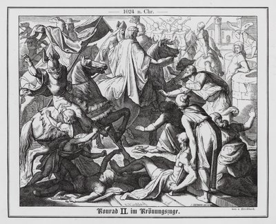Coronation procession of King Conrad II of Germany by Ernst Sigmund Kirchbach