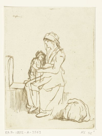 Mother with Child on Her Lap by Ernst Willem Jan Bagelaar