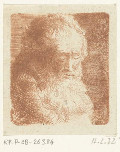 Old Man with Beard Looking Down: Three-Quarter View, to the Right by Ernst Willem Jan Bagelaar