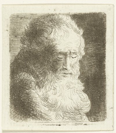 Old Man with Beard Looking Down: Three-Quarter View, to the Right by Ernst Willem Jan Bagelaar