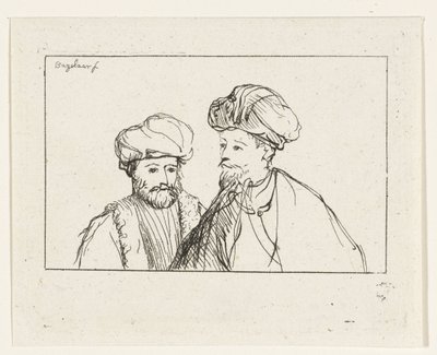 Portrait of Two Men with Turban by Ernst Willem Jan Bagelaar