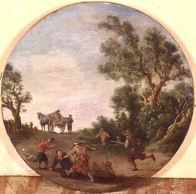 Brigands Attacking a Traveller on a Track by a Wood by Esaias II van de Velde