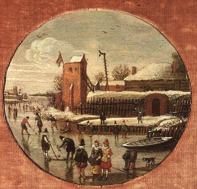 Winter Landscape with Skaters by Esaias I van de Velde