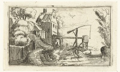 House or Factory by a Canal (Small Landscapes series) by Esaias van de Velde (rejected attribution)