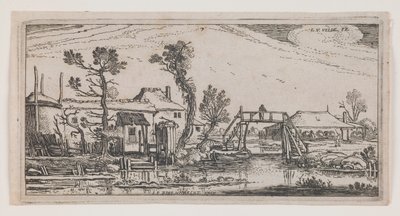 Farm Beyond a Canal, from the series “Ten Oblong Landscapes” by Esaias van de Velde