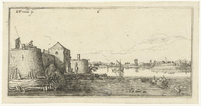 Fort with Defenses of Tholen on the Scheldt (Landscapes) by Esaias van de Velde