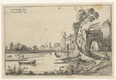 Landscape with a River and Gatehouse by Esaias van de Velde