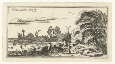 Rider and Walkers on a Road near Lisse by Esaias van de Velde