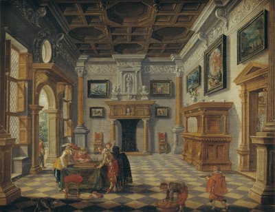 Sumptuous Renaissance Interior with Tric-Trac Players by Esaias van de Velde