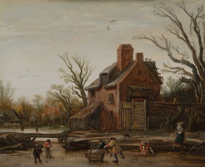 Winter Landscape with Farmhouse by Esaias van de Velde