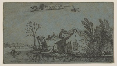 Farm to the Right of a River by Esaias van den Velde I